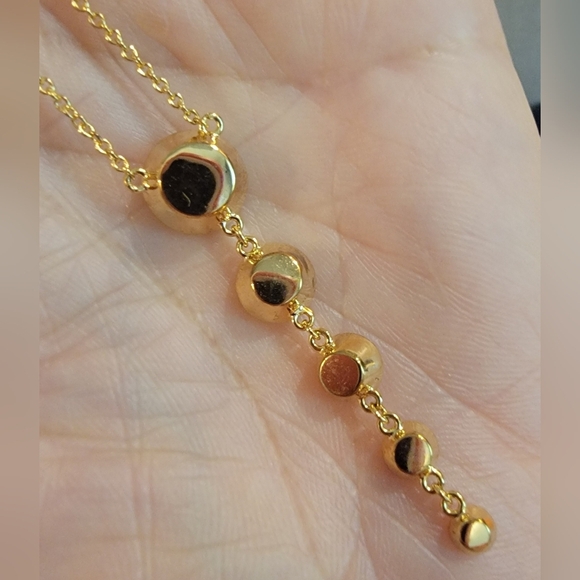 #Touchstone Crystal Golden Splash Pad Pendant Necklace 15" to 18" Discontinued - Picture 6 of 6